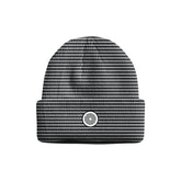 DS Icon Stripe Knit Fold Beanie - Black/Grey